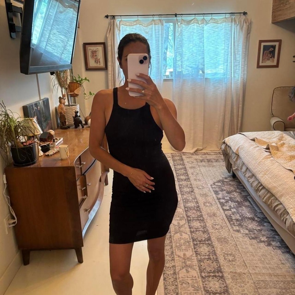 Marine Layer Black High Neck Tank Mini Dress Small Bodycon Stretch Sleeveless